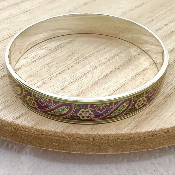 Vera Bradley Signed Patterned Bangle Bracelet - Picture 5 of 6
